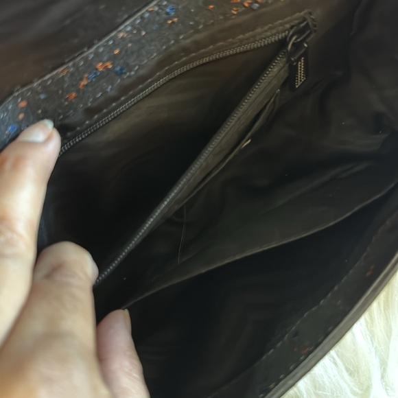 Rebecca Minkoff Love Crossbody In Black Splatter Suede - Picture 12 of 16